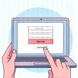 Illustration of a user signing up